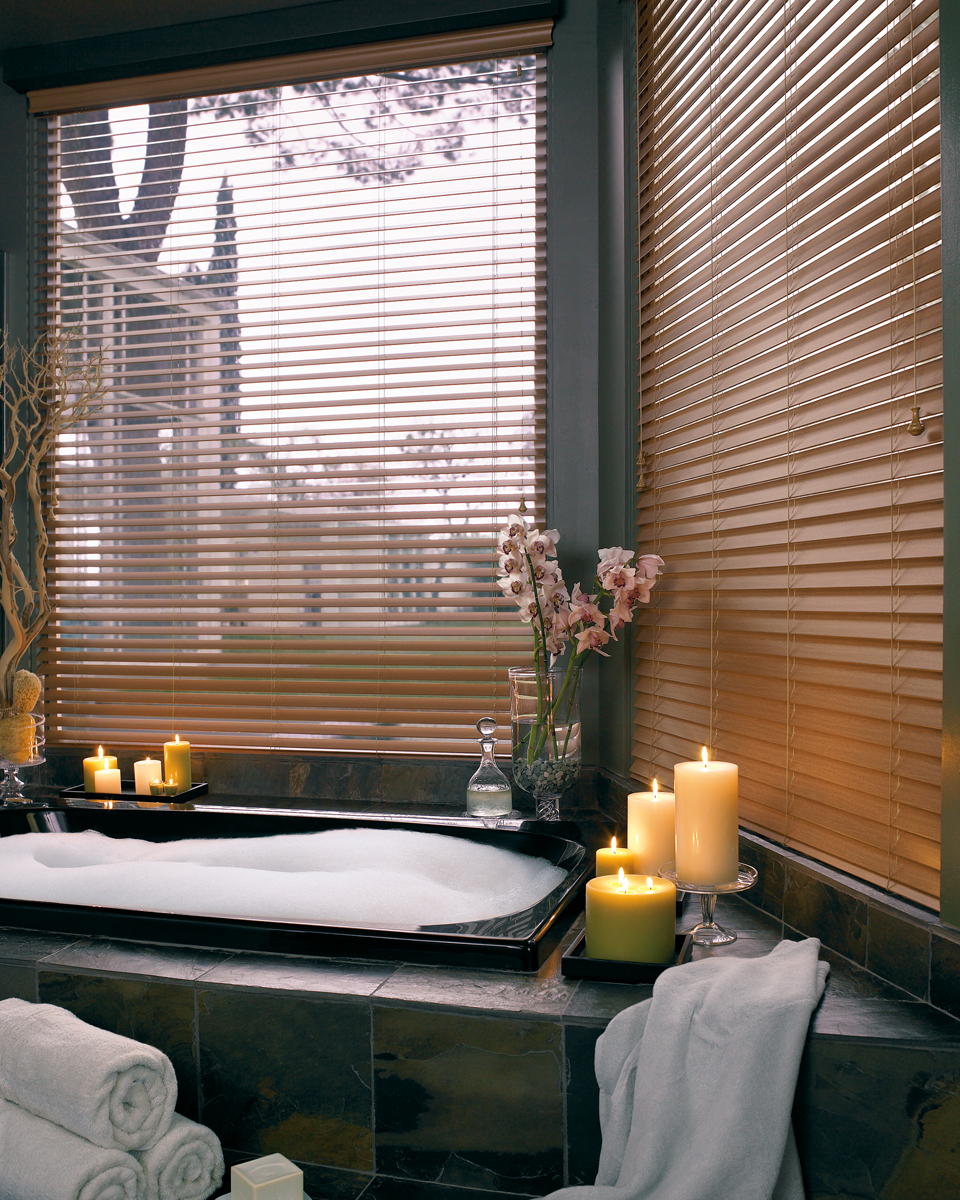 Everwood Faux Wood Blinds for Bathroom Remodeling